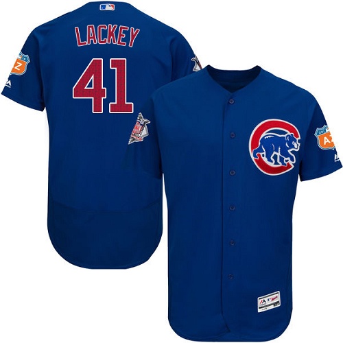 Men's Majestic Chicago Cubs #41 John Lackey Royal Blue Alternate Flex Base Authentic Collection MLB Jersey