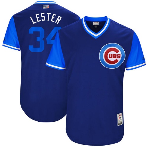Men's Majestic Chicago Cubs #34 Jon Lester 