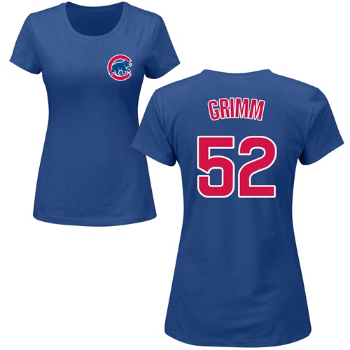 MLB Women's Nike Chicago Cubs #52 Justin Grimm Royal Blue Name & Number T-Shirt