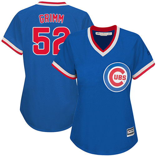 Women's Majestic Chicago Cubs #52 Justin Grimm Authentic Royal Blue Cooperstown MLB Jersey