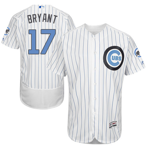 Men's Majestic Chicago Cubs #17 Kris Bryant Authentic White 2016 Father's Day Fashion Flex Base MLB Jersey