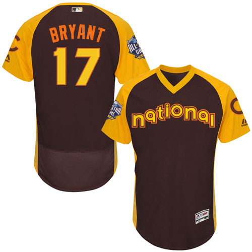 Men's Majestic Chicago Cubs #17 Kris Bryant Brown 2016 All-Star National League BP Authentic Collection Flex Base MLB Jersey