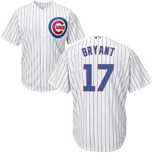 Youth Majestic Chicago Cubs #17 Kris Bryant Authentic White Home Cool Base MLB Jersey