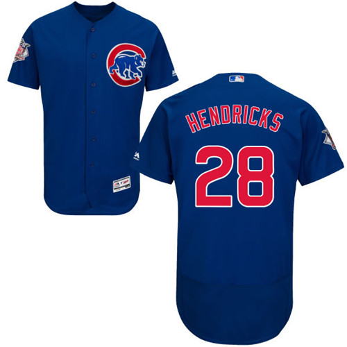 Men's Majestic Chicago Cubs #28 Kyle Hendricks Royal Blue Alternate Flexbase Authentic Collection MLB Jersey