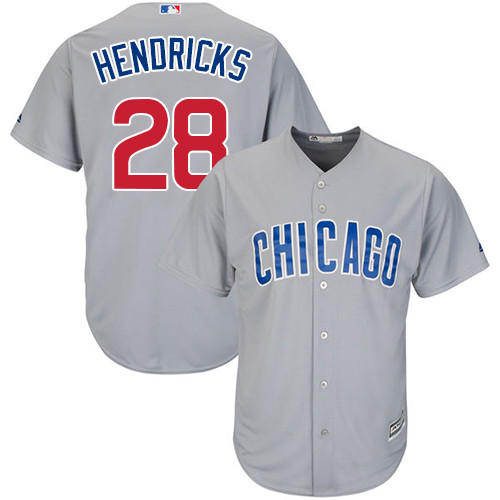 Youth Majestic Chicago Cubs #28 Kyle Hendricks Authentic Grey Road Cool Base MLB Jersey