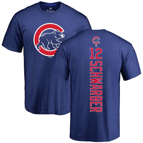 MLB Nike Chicago Cubs #12 Kyle Schwarber Royal Blue Backer T-Shirt