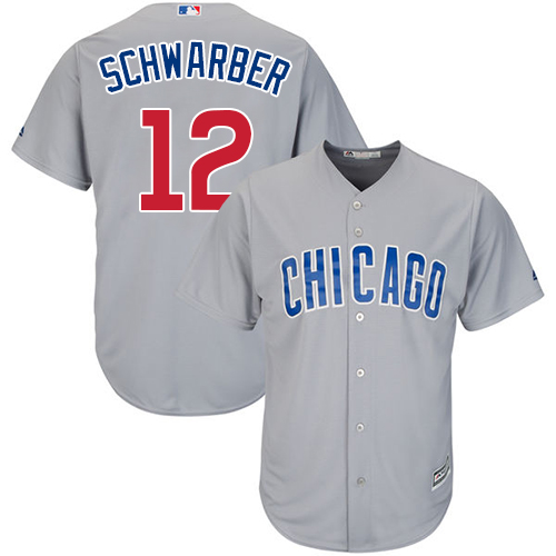 Youth Majestic Chicago Cubs #12 Kyle Schwarber Authentic Grey Road Cool Base MLB Jersey