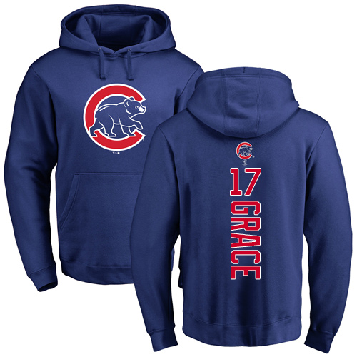 MLB Nike Chicago Cubs #17 Mark Grace Royal Blue Backer Pullover Hoodie