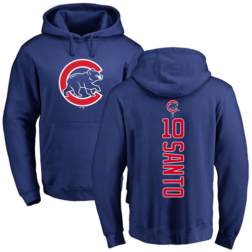 MLB Nike Chicago Cubs #10 Ron Santo Royal Blue Backer Pullover Hoodie