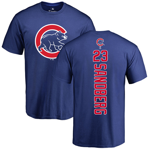 MLB Nike Chicago Cubs #23 Ryne Sandberg Royal Blue Backer T-Shirt