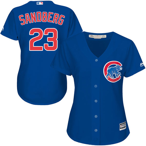 Women's Majestic Chicago Cubs #23 Ryne Sandberg Authentic Royal Blue Alternate MLB Jersey