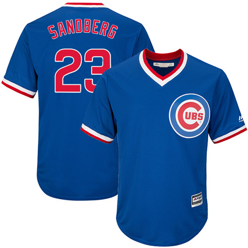 Youth Majestic Chicago Cubs #23 Ryne Sandberg Authentic Royal Blue Cooperstown Cool Base MLB Jersey