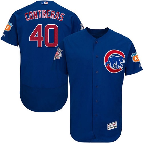 Men's Majestic Chicago Cubs #40 Willson Contreras Royal Blue Alternate Flexbase Authentic Collection MLB Jersey