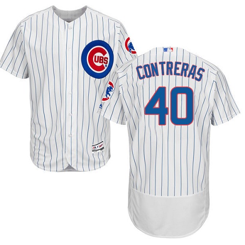 Men's Majestic Chicago Cubs #40 Willson Contreras White Home Flexbase Authentic Collection MLB Jersey