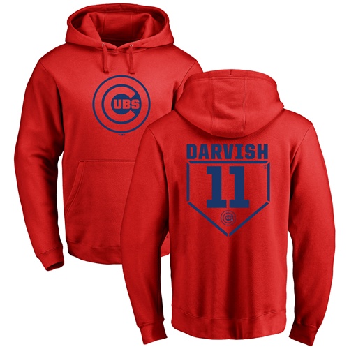 MLB Nike Chicago Cubs #11 Yu Darvish Red RBI Pullover Hoodie