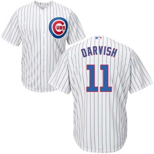 Youth Majestic Chicago Cubs #11 Yu Darvish Authentic White Home Cool Base MLB Jersey